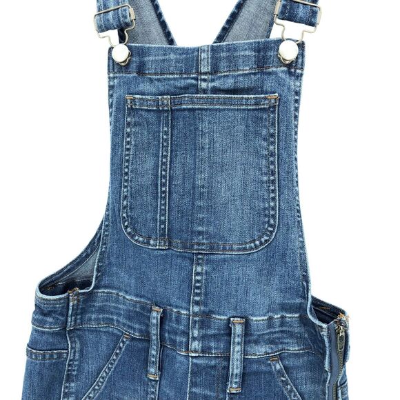 Madewell Skinny Overalls Womens XS Blue Jean Denim Bib Raw Hem Kemp Wash - Picture 5 of 11